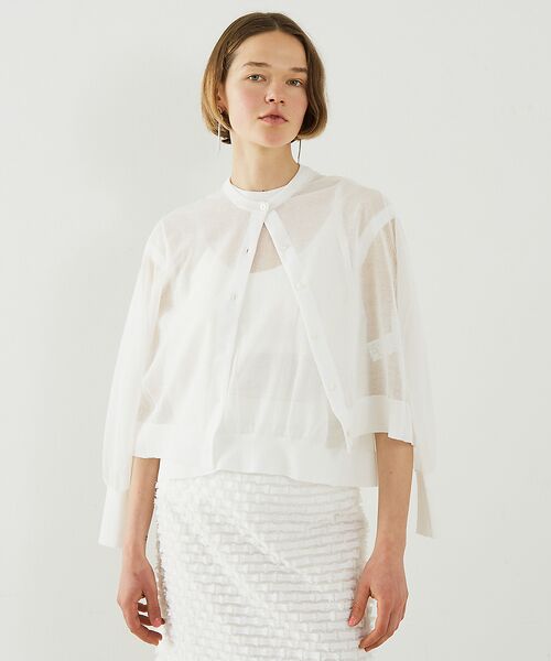 DESIGNWORKS / デザインワークス カーディガン・ボレロ | リネン混シアーカーディガン | 詳細1