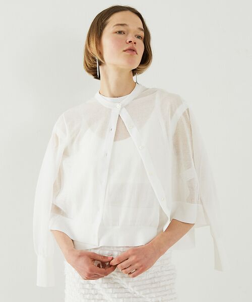 DESIGNWORKS / デザインワークス カーディガン・ボレロ | リネン混シアーカーディガン | 詳細2