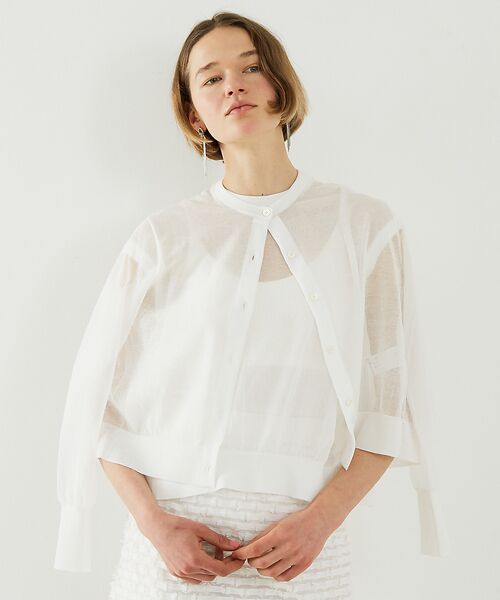 DESIGNWORKS / デザインワークス カーディガン・ボレロ | リネン混シアーカーディガン | 詳細3