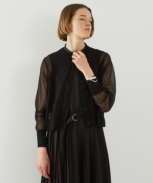 DESIGNWORKS / デザインワークス カーディガン・ボレロ | リネン混シアーカーディガン | 詳細4