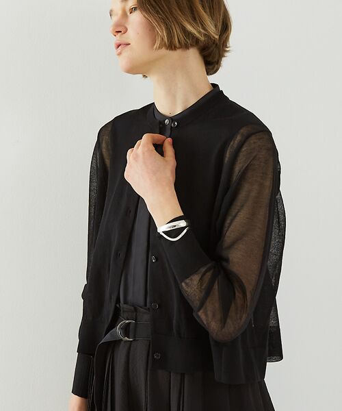 DESIGNWORKS/デザインワークス リネン混シアーカーディガン ブラック 38 DESIGNWORKS/デザインワークス リネン混シアーカーディガン ブラック 38