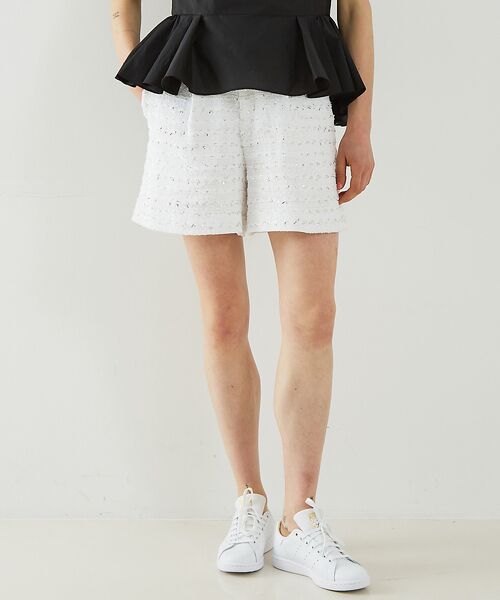 DESIGNWORKS/デザインワークス 【セットアップ対応】ボーダーツイードショートパンツ【予約】 ホワイト系その他1 38 DESIGNWORKS/デザインワークス 【セットアップ対応】ボーダーツイードショートパンツ【予約】 ホワイト系その他1 38
