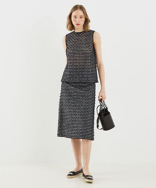 DESIGNWORKS / デザインワークス ロング・マキシ丈スカート | 【セットアップ対応】ボーダーカットジャガードスカート | 詳細2