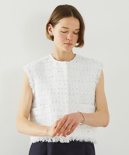 DESIGNWORKS / デザインワークス ベスト | 【セットアップ対応】ボーダーツイードジレ | 詳細1