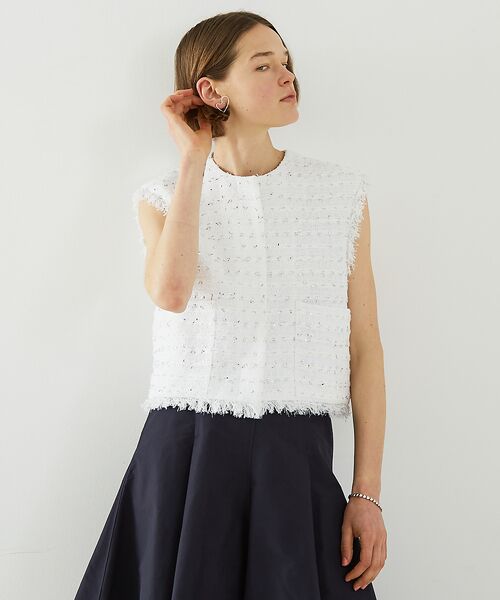 DESIGNWORKS / デザインワークス ベスト | 【セットアップ対応】ボーダーツイードジレ | 詳細2