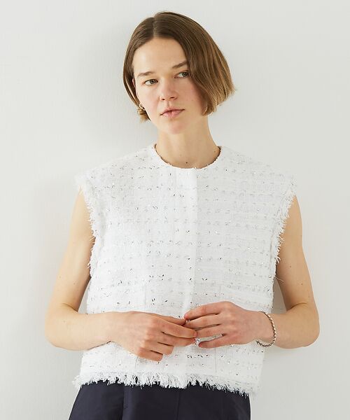 DESIGNWORKS / デザインワークス ベスト | 【セットアップ対応】ボーダーツイードジレ | 詳細4