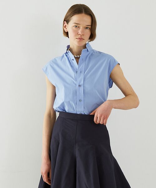 リトストラクチャー 美品 完売品 2way グラデーション シャーリングシャツ NEW ARRIVAL ✔︎シャーリングリボン2wayブラウス ¥5,500(tax in