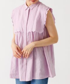 DESIGNWORKS / デザインワークス シャツ・ブラウス | リネンスカラップノースリーブシャツ