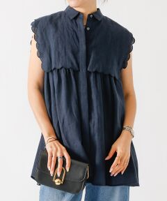 DESIGNWORKS / デザインワークス シャツ・ブラウス | リネンスカラップノースリーブシャツ