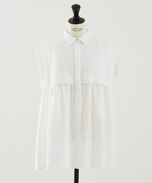 DESIGNWORKS / デザインワークス シャツ・ブラウス | リネンスカラップノースリーブシャツ | 詳細11