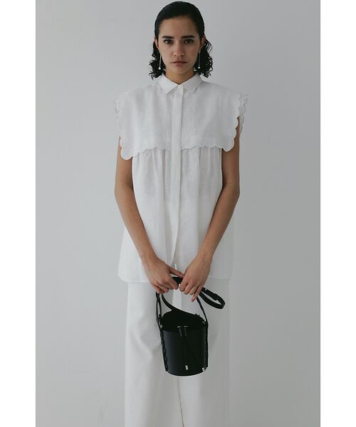 DESIGNWORKS / デザインワークス シャツ・ブラウス | リネンスカラップノースリーブシャツ | 詳細5