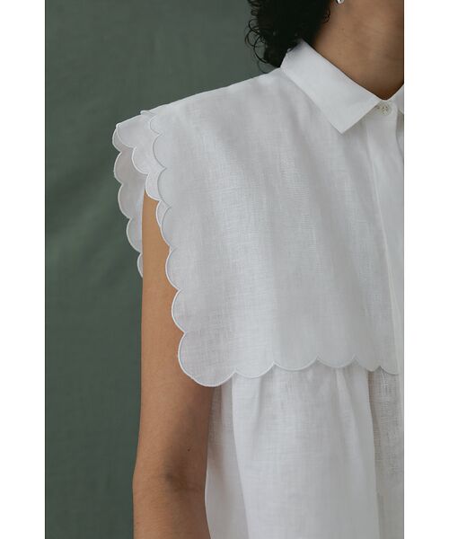 DESIGNWORKS / デザインワークス シャツ・ブラウス | リネンスカラップノースリーブシャツ | 詳細7