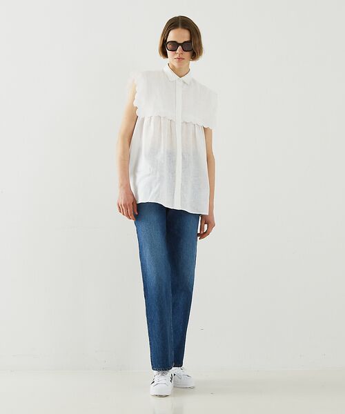 DESIGNWORKS / デザインワークス シャツ・ブラウス | リネンスカラップノースリーブシャツ | 詳細8