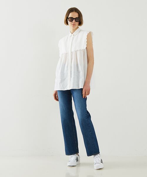 DESIGNWORKS / デザインワークス シャツ・ブラウス | リネンスカラップノースリーブシャツ | 詳細9