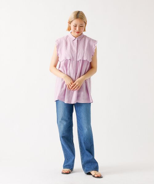 DESIGNWORKS / デザインワークス シャツ・ブラウス | リネンスカラップノースリーブシャツ | 詳細21
