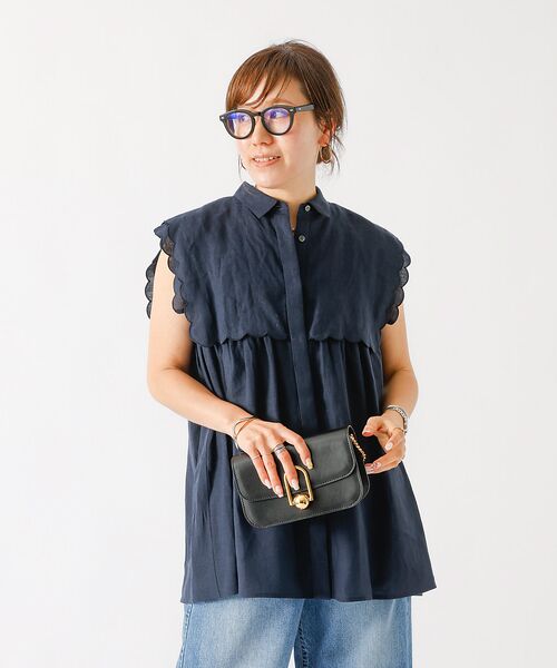 DESIGNWORKS / デザインワークス シャツ・ブラウス | リネンスカラップノースリーブシャツ | 詳細23