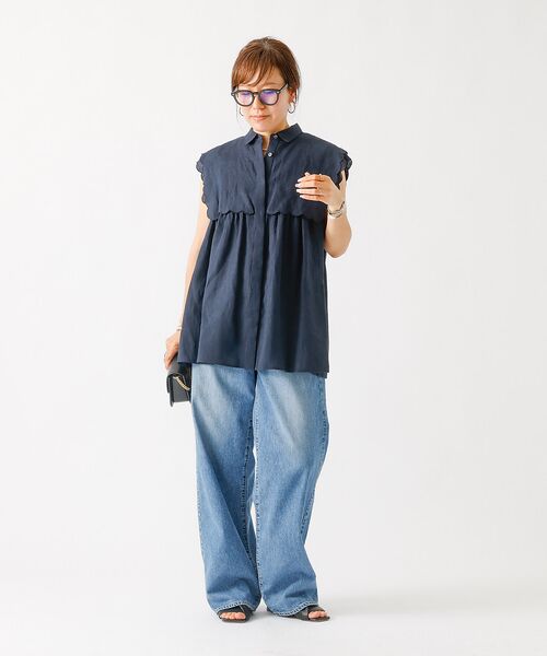 DESIGNWORKS / デザインワークス シャツ・ブラウス | リネンスカラップノースリーブシャツ | 詳細24