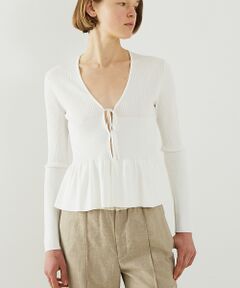 DESIGNWORKS / デザインワークス カーディガン・ボレロ | ２WAYリブペプラムボレロカーディガン