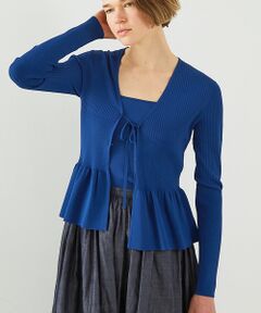 DESIGNWORKS / デザインワークス カーディガン・ボレロ | ２WAYリブペプラムボレロカーディガン