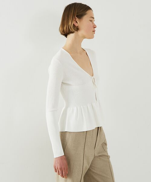 DESIGNWORKS / デザインワークス カーディガン・ボレロ | ２WAYリブペプラムボレロカーディガン | 詳細1