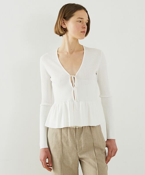 DESIGNWORKS / デザインワークス カーディガン・ボレロ | ２WAYリブペプラムボレロカーディガン | 詳細3