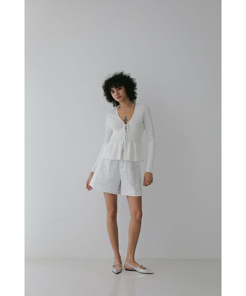 DESIGNWORKS / デザインワークス カーディガン・ボレロ | ２WAYリブペプラムボレロカーディガン | 詳細6