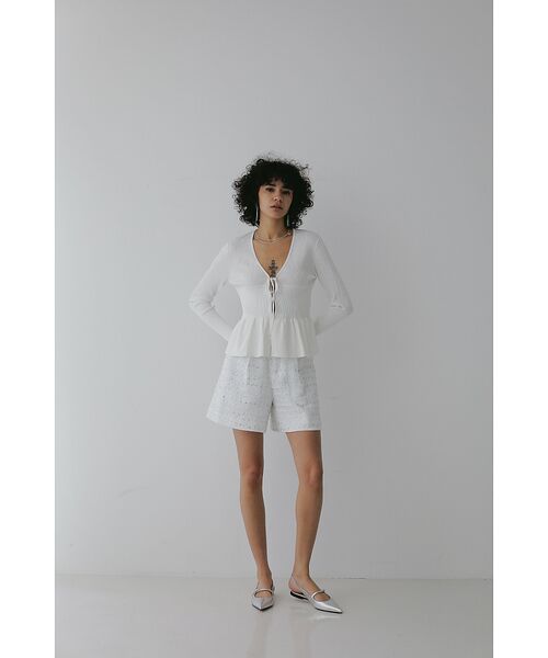 DESIGNWORKS / デザインワークス カーディガン・ボレロ | ２WAYリブペプラムボレロカーディガン | 詳細7