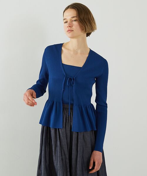 DESIGNWORKS / デザインワークス カーディガン・ボレロ | ２WAYリブペプラムボレロカーディガン | 詳細10