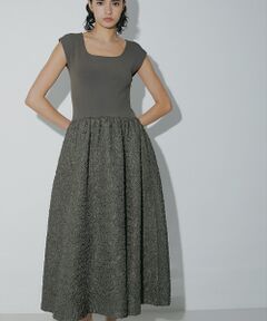 DESIGNWORKS / デザインワークス ワンピース | フクレジャガードニットコンビワンピース