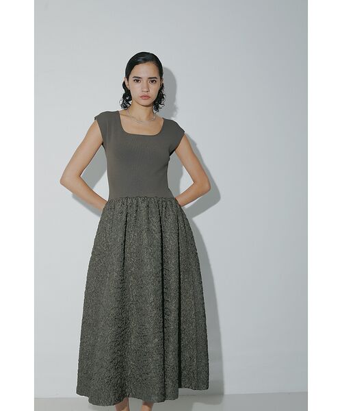 DESIGNWORKS / デザインワークス ワンピース | フクレジャガードニットコンビワンピース | 詳細1