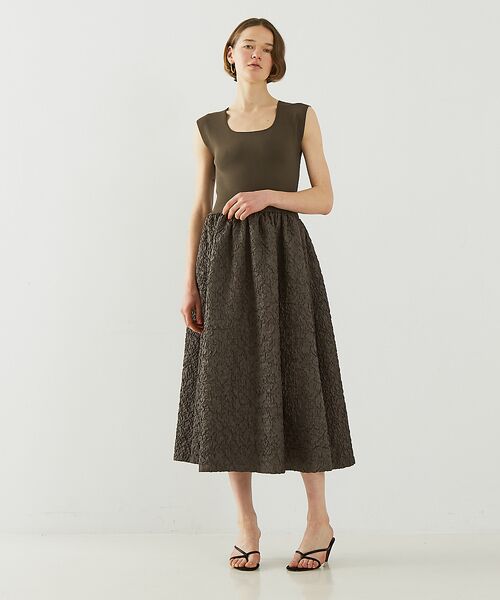 DESIGNWORKS / デザインワークス ワンピース | フクレジャガードニットコンビワンピース | 詳細3