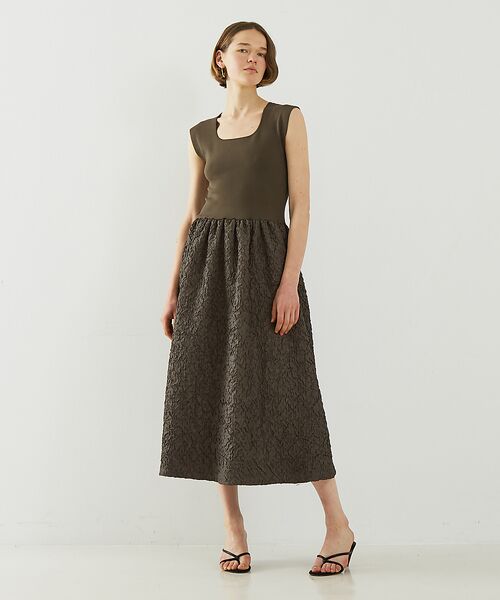 DESIGNWORKS / デザインワークス ワンピース | フクレジャガードニットコンビワンピース | 詳細5