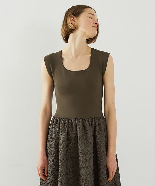 DESIGNWORKS / デザインワークス ワンピース | フクレジャガードニットコンビワンピース | 詳細7