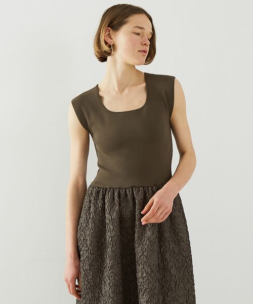 DESIGNWORKS / デザインワークス ワンピース | フクレジャガードニットコンビワンピース | 詳細8