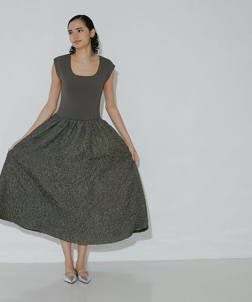 DESIGNWORKS / デザインワークス ワンピース | フクレジャガードニットコンビワンピース | 詳細9