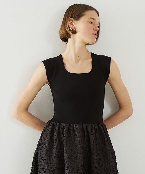 DESIGNWORKS / デザインワークス ワンピース | フクレジャガードニットコンビワンピース | 詳細18