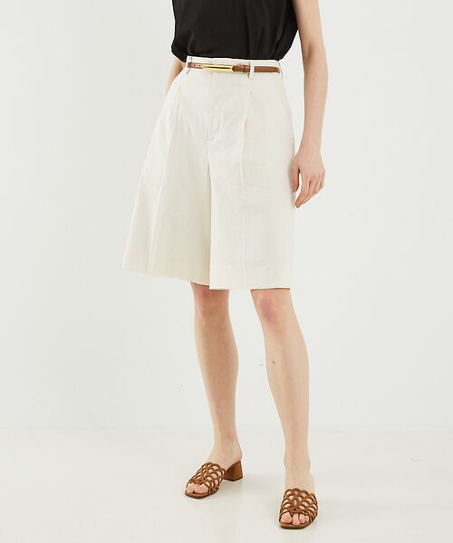 DESIGNWORKS / デザインワークス パンツ | リネンヴィスコースハイウエストハーフパンツ | 詳細1