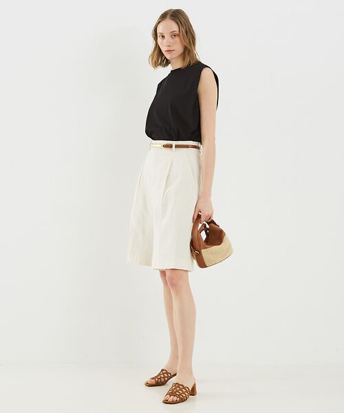 DESIGNWORKS / デザインワークス パンツ | リネンヴィスコースハイウエストハーフパンツ | 詳細10