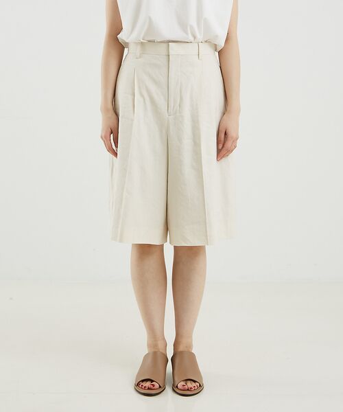 DESIGNWORKS / デザインワークス パンツ | リネンヴィスコースハイウエストハーフパンツ | 詳細14