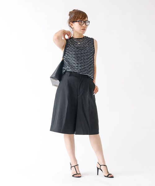 DESIGNWORKS / デザインワークス パンツ | リネンヴィスコースハイウエストハーフパンツ | 詳細23