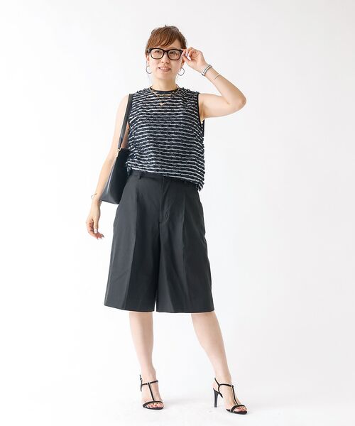DESIGNWORKS / デザインワークス パンツ | リネンヴィスコースハイウエストハーフパンツ | 詳細24