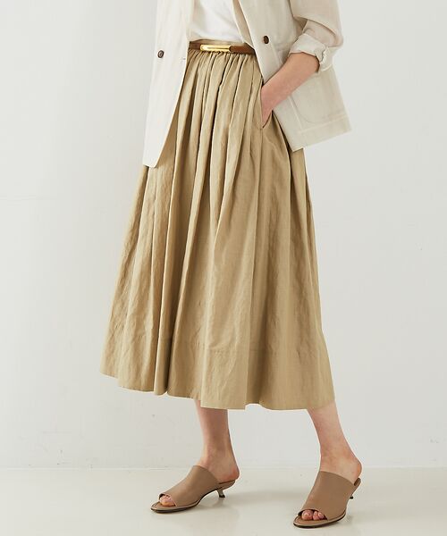 DESIGNWORKS / デザインワークス ロング・マキシ丈スカート | ラミーデニムギャザースカート | 詳細1