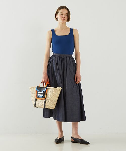 DESIGNWORKS / デザインワークス ロング・マキシ丈スカート | ラミーデニムギャザースカート | 詳細6