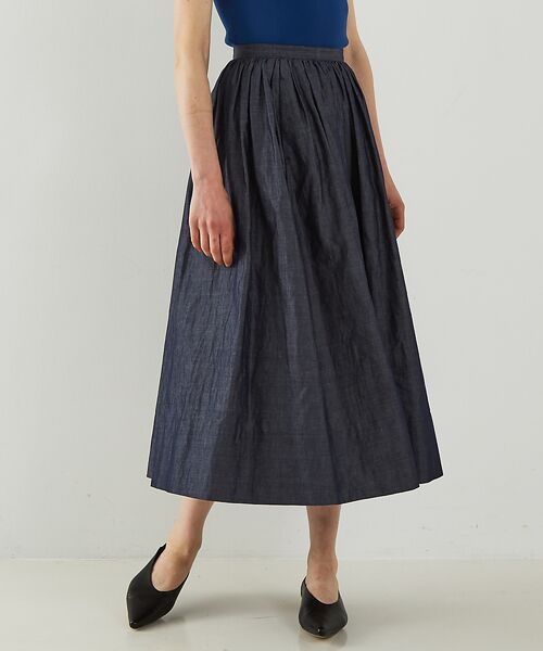 DESIGNWORKS / デザインワークス ロング・マキシ丈スカート | ラミーデニムギャザースカート | 詳細9