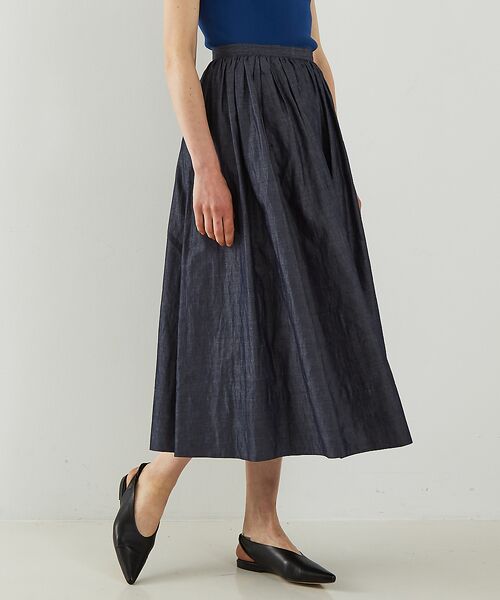 DESIGNWORKS / デザインワークス ロング・マキシ丈スカート | ラミーデニムギャザースカート | 詳細10