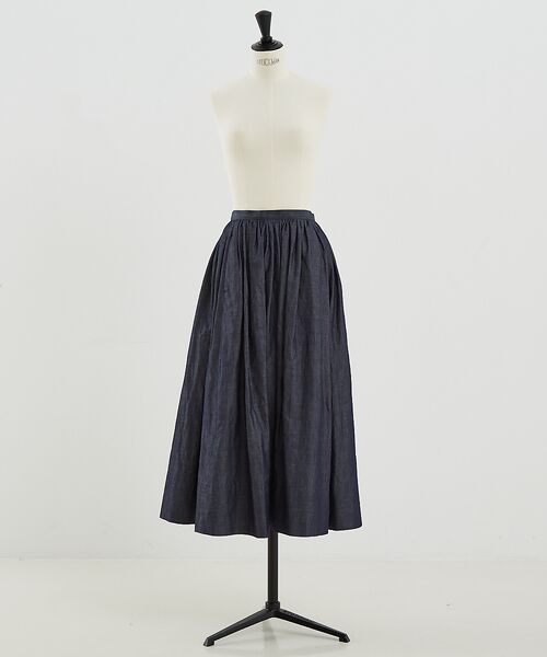 DESIGNWORKS / デザインワークス ロング・マキシ丈スカート | ラミーデニムギャザースカート | 詳細14