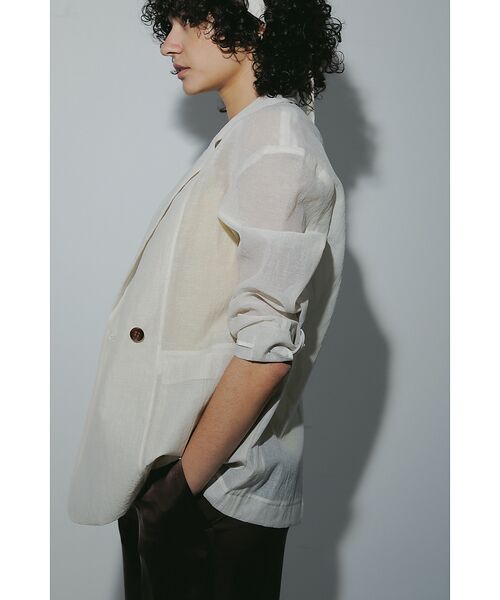 DESIGNWORKS / デザインワークス テーラードジャケット | リネン混シアーオーバーサイズジャケット | 詳細7