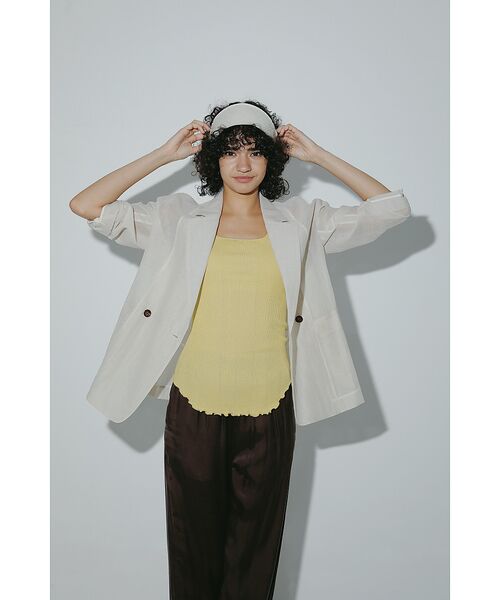 DESIGNWORKS / デザインワークス テーラードジャケット | リネン混シアーオーバーサイズジャケット | 詳細8