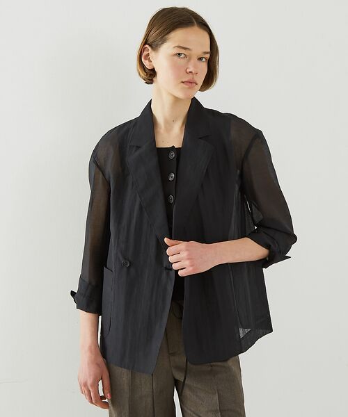 DESIGNWORKS / デザインワークス テーラードジャケット | リネン混シアーオーバーサイズジャケット | 詳細13