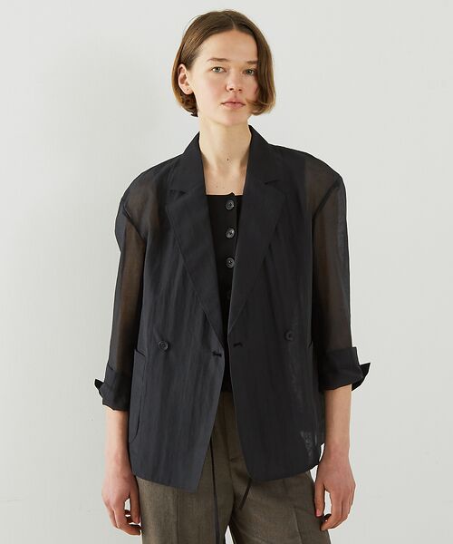 DESIGNWORKS / デザインワークス テーラードジャケット | リネン混シアーオーバーサイズジャケット | 詳細14
